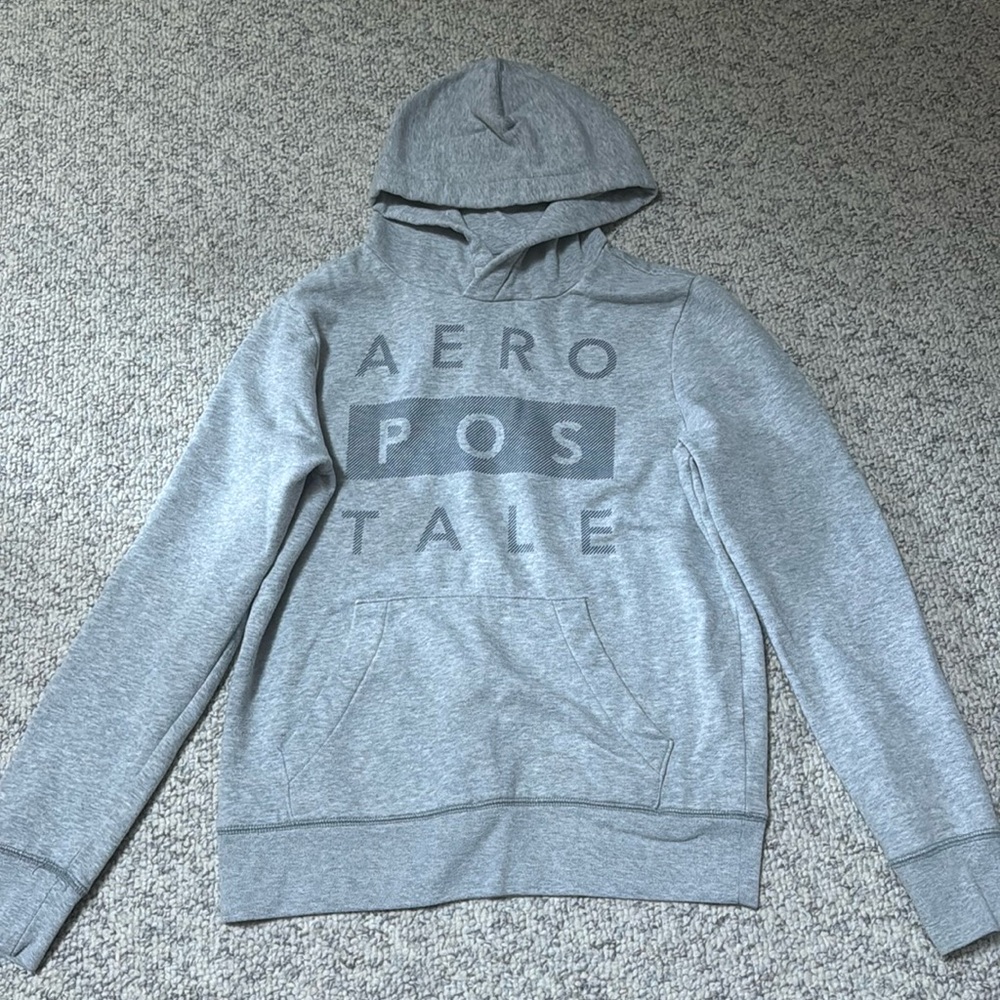 Selling grey Aeropostale hoodie, lightly worn, good condition